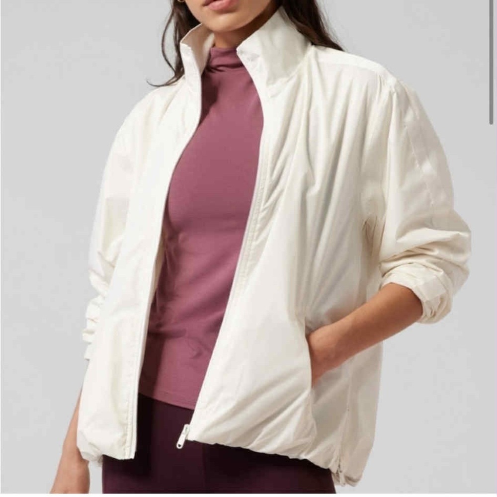 Athleta Cream Bomber Jacket